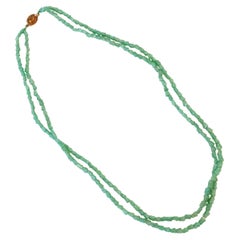 Double Strand Chinese Jade Nugget Necklace With Silver Clasp, 1950s