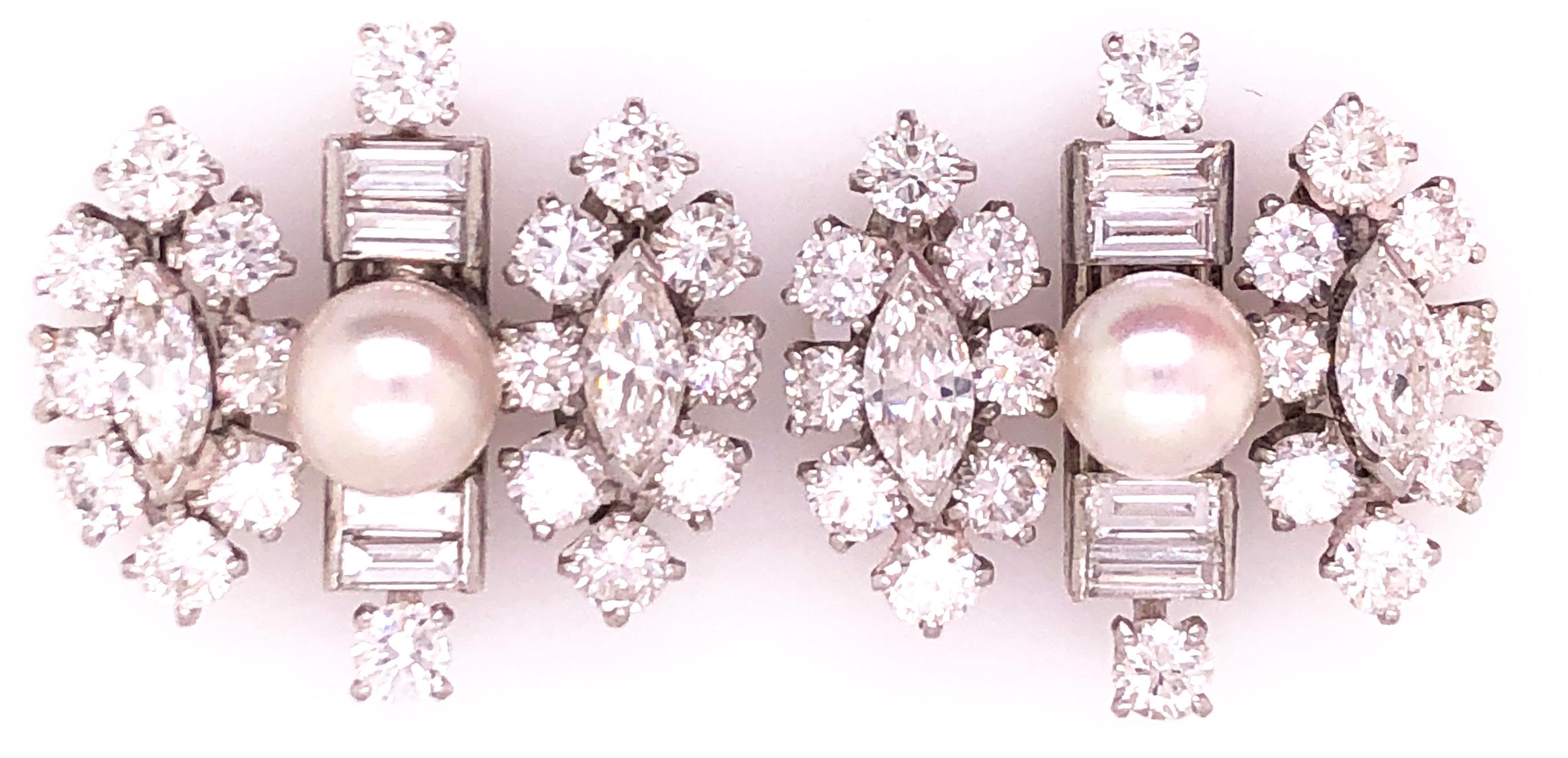 Double Strand Cultured Pearl & Diamond Bracelet, Large Diamond Pendant 1.20 TDW For Sale 11