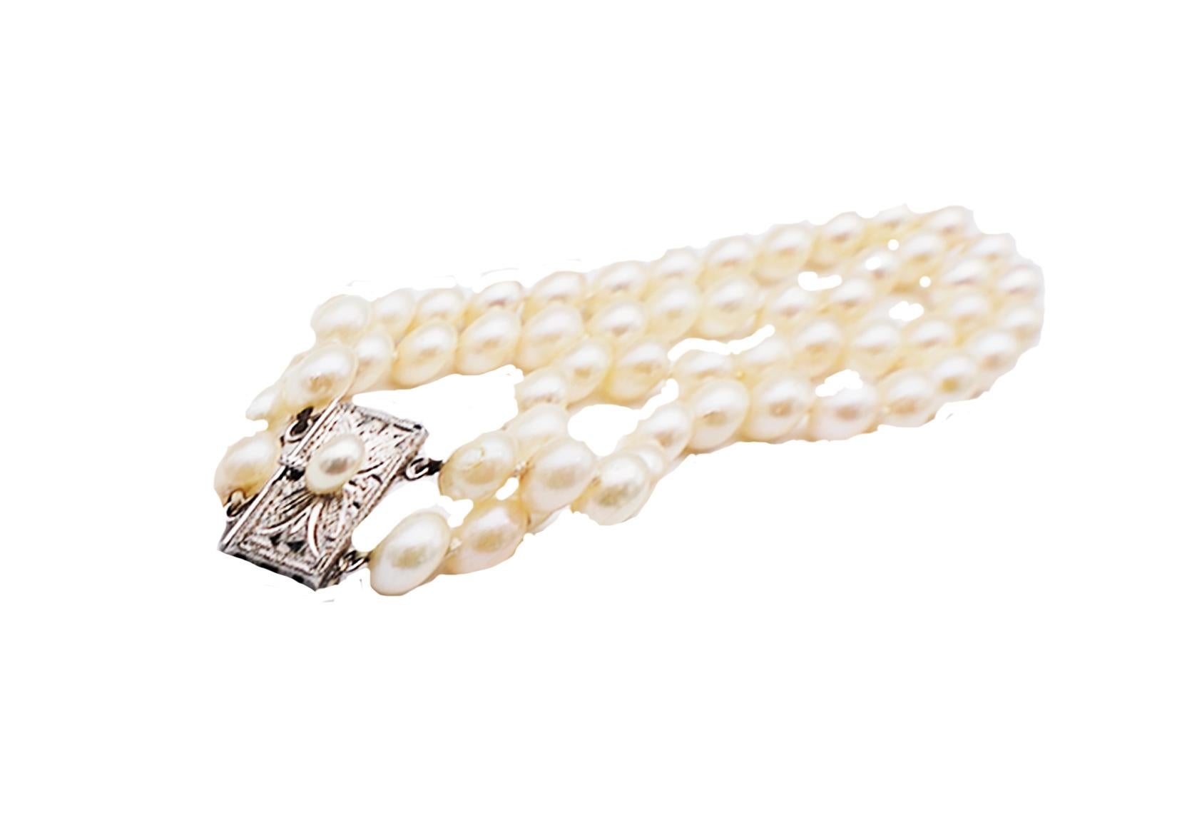 Bead Double Strand Cultured Pearls Bracelet Luxurious Pearl AA Quality