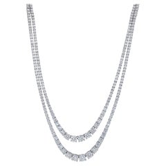 Collar de tenis de diamantes de doble vuelta 9,85 quilates Oro de 18 quilates