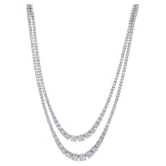Collar de tenis de diamantes de doble vuelta 9,85 quilates Oro de 18 quilates