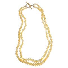  Double Strand Ethiopian Opal Necklace in 18K Yellow Gold by Paula Crevoshay