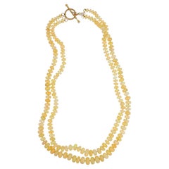 Double Strand Ethiopian Opal Necklace in 18K Yellow Gold by Paula Crevoshay