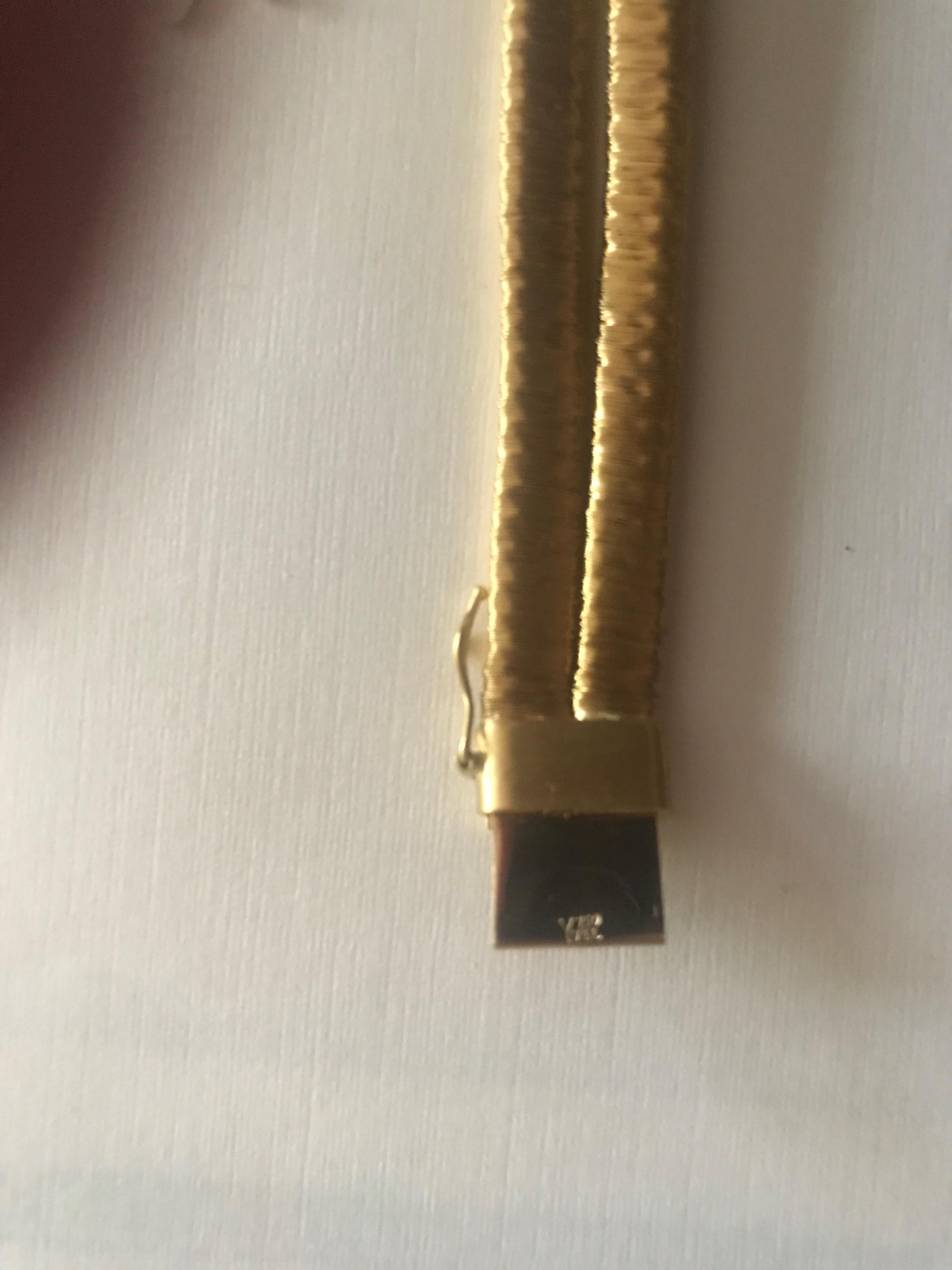 Women's Double Strand Gold Wire Wrapped Crossover Diamond 18 Karat Bracelet For Sale