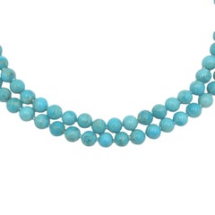 Double Strand Kingman Turquoise 8mm Strand of Beads Necklace