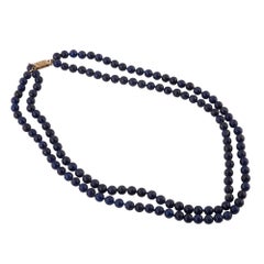 Double Strand Lapis Bead Necklace