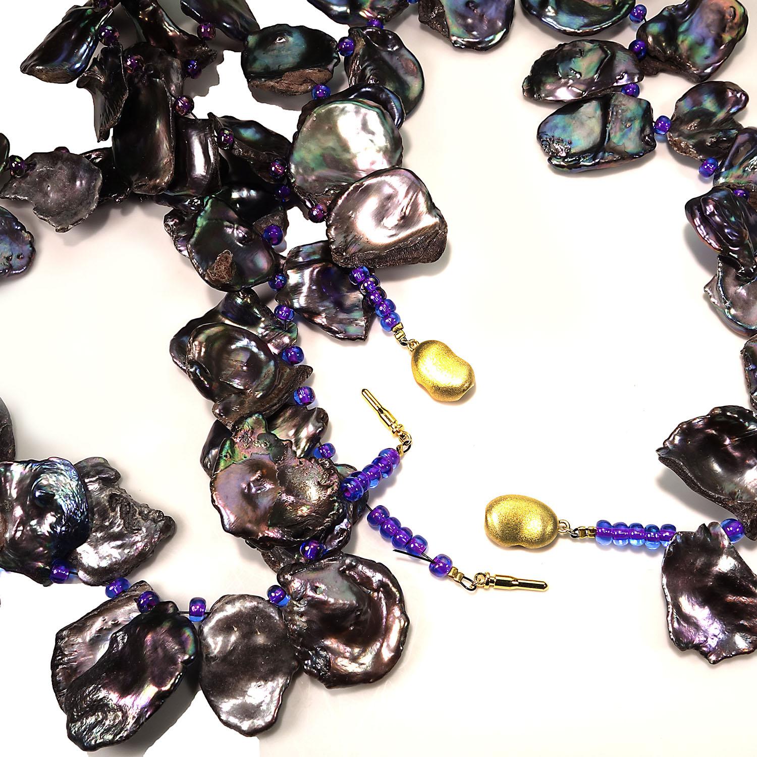 Gemjunky Double Strand Lavender Iridescent Keshi Pearl Necklace  June Birthstone In New Condition In Raleigh, NC