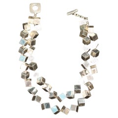 Collier multi-cubes 950 à double rang