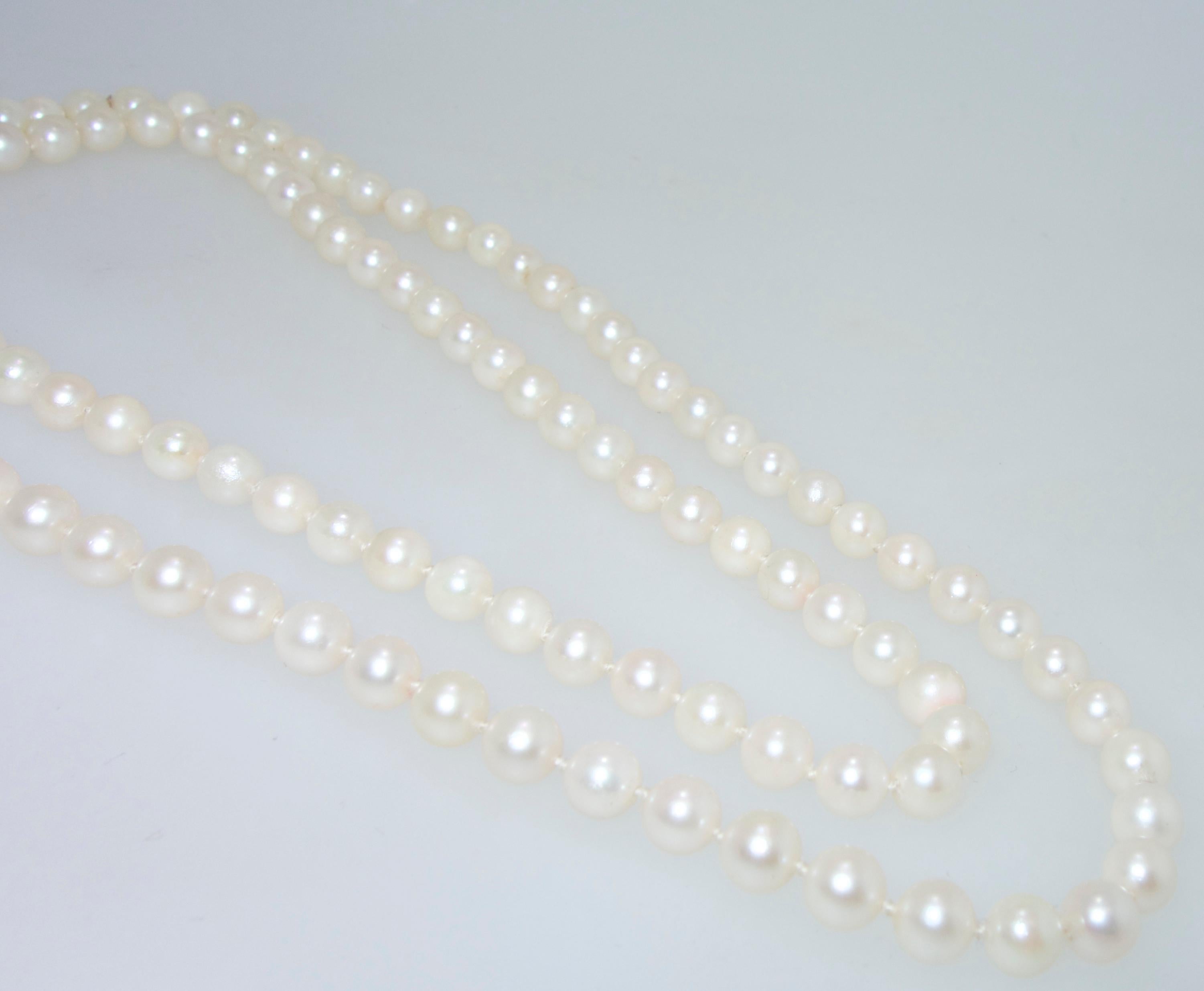 Contemporary Double Strand of Fine Cultured Akoya Pearls