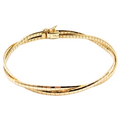 Vintage Double Strand Omega Bracelet in Yellow Gold 