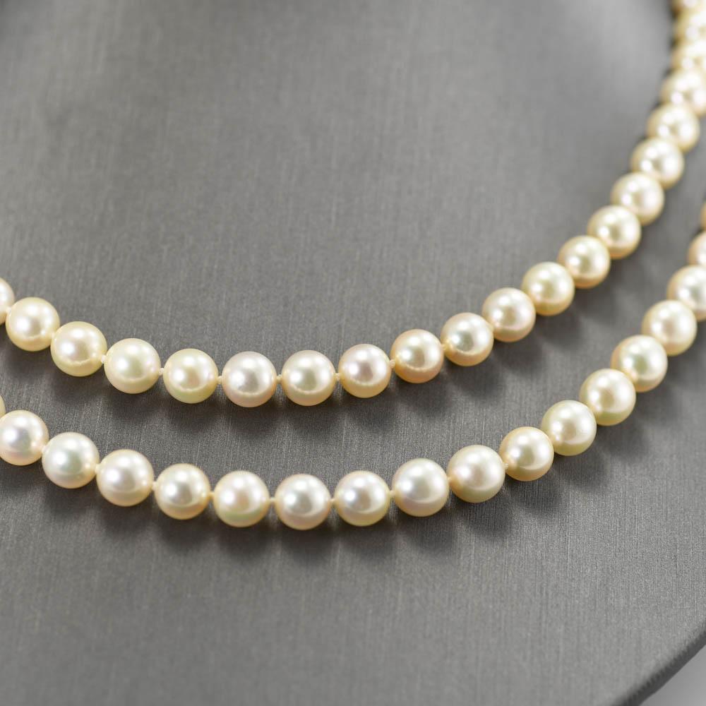 Non taillé Collier de perles à double rang 22