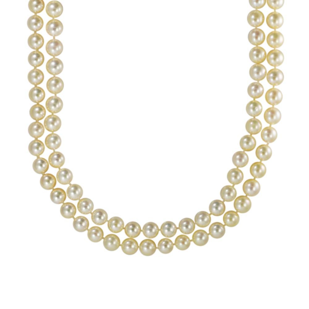 Collier de perles à double rang 22"-24"