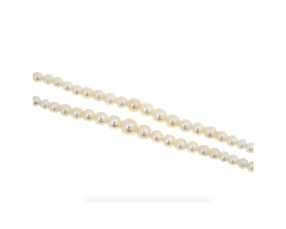 Men's Double Strand Natural Pearl Saltwater Necklace With Certificate For Sale