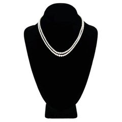 Double Strand Natural Pearl Saltwater Necklace With Certificate