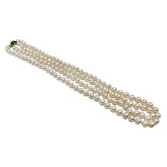 Double Strand Semi-Baroque Pearl Sapphire Necklace