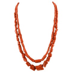 Double-Strands Coral Necklace