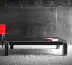 Double Strong Raw Coffee Table in Handcrafted Colorless Varnished Steel