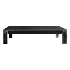 Double Strong Raw Coffee Table in Handcrafted Colorless Varnished Steel
