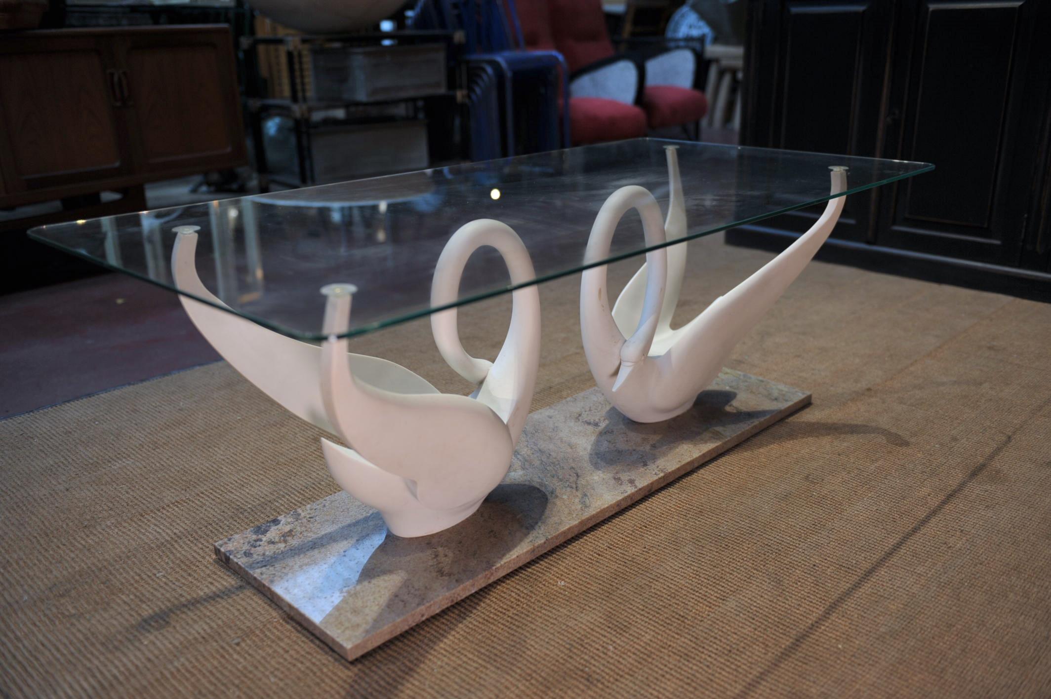 Double Swan Coffee Table by Maison Jansen, circa 1960 For Sale 5