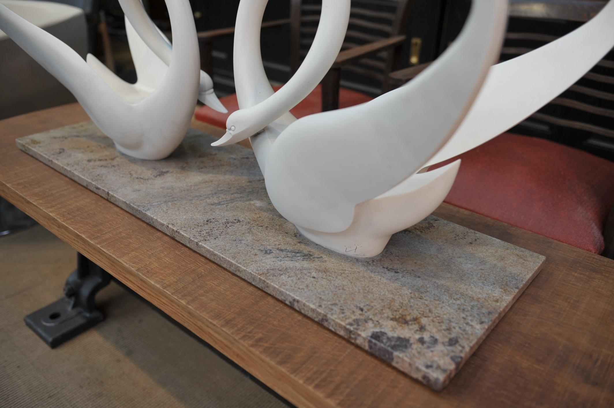 Mid-Century Modern Double Swan Coffee Table by Maison Jansen, circa 1960 For Sale