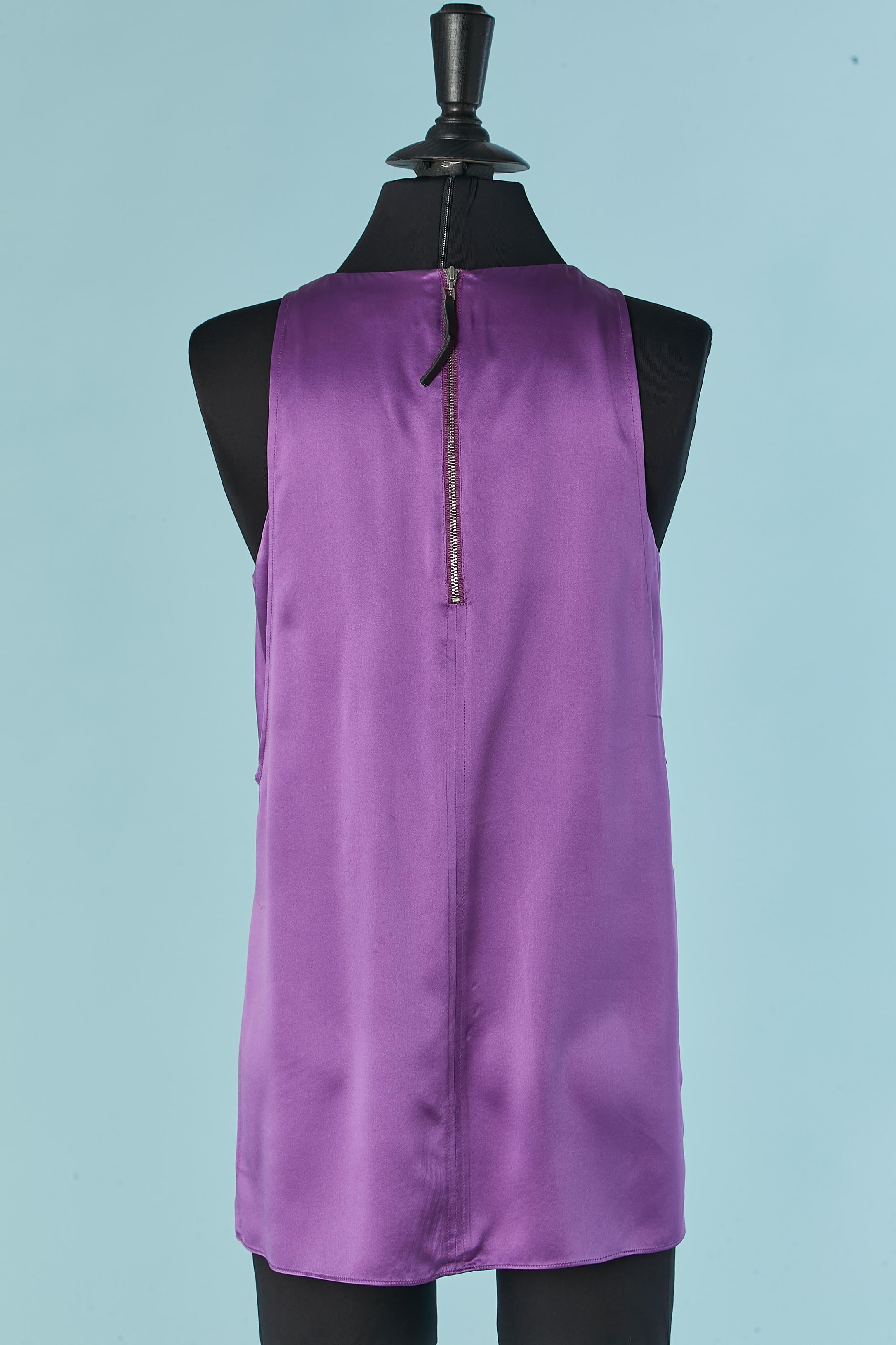 Double tank top in purple silk Helmut Lang In Excellent Condition For Sale In Saint-Ouen-Sur-Seine, FR