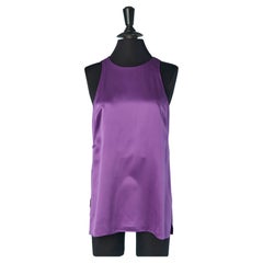 Canotta doppia in seta viola Helmut Lang