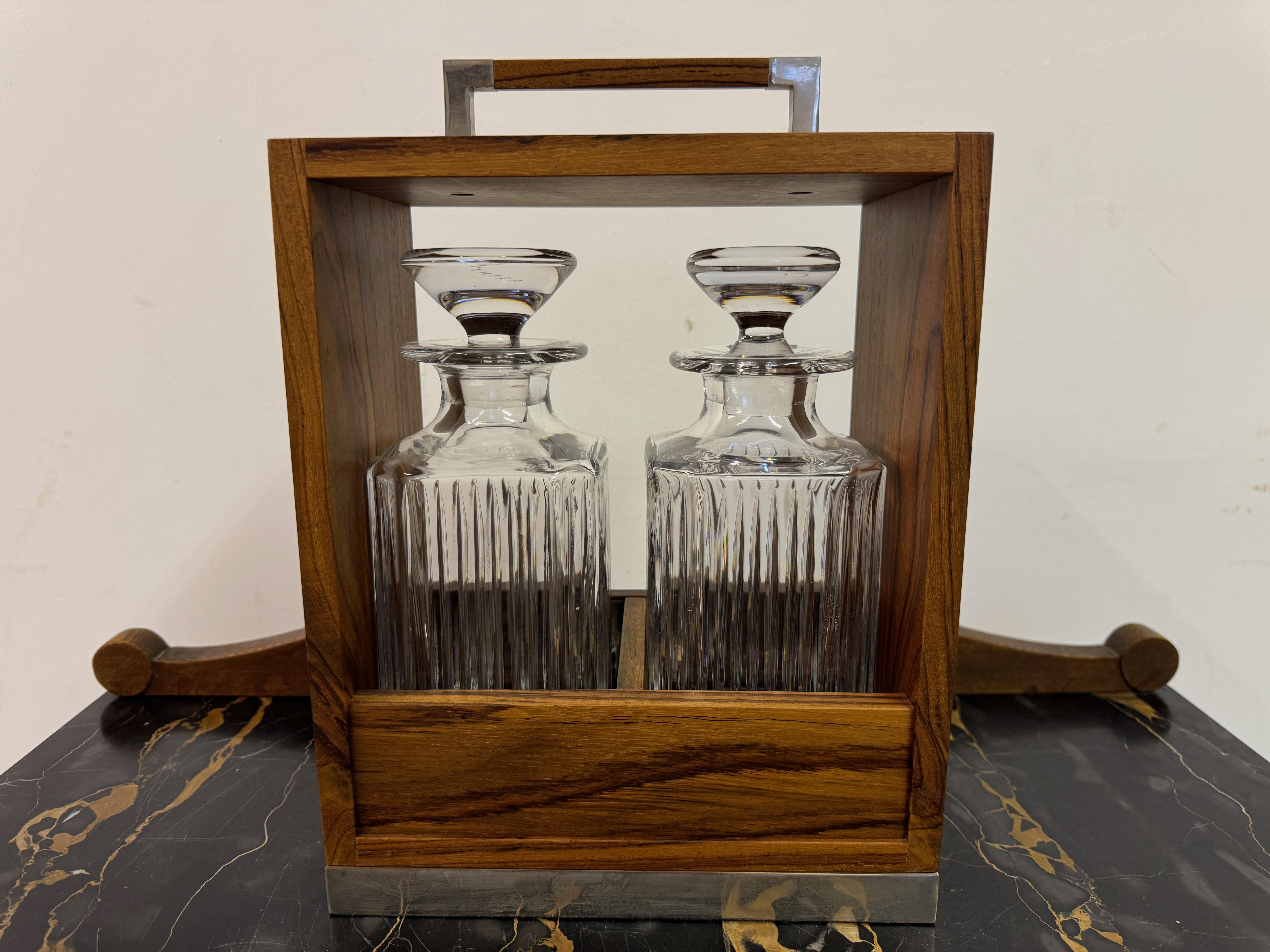 Double Tantalus with Lead Crystal Decanters by Linley 3