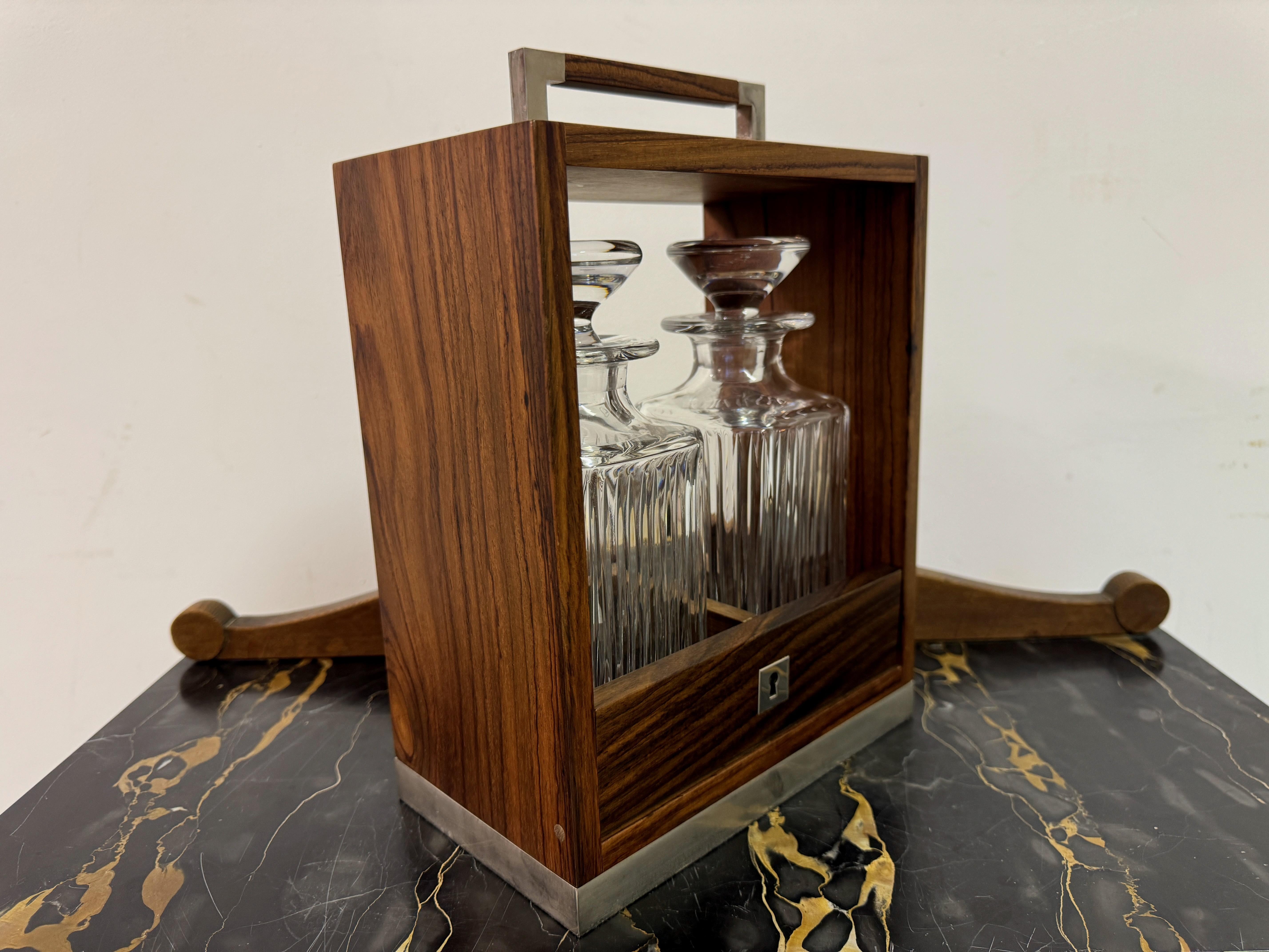 Double Tantalus with Lead Crystal Decanters by Linley 6