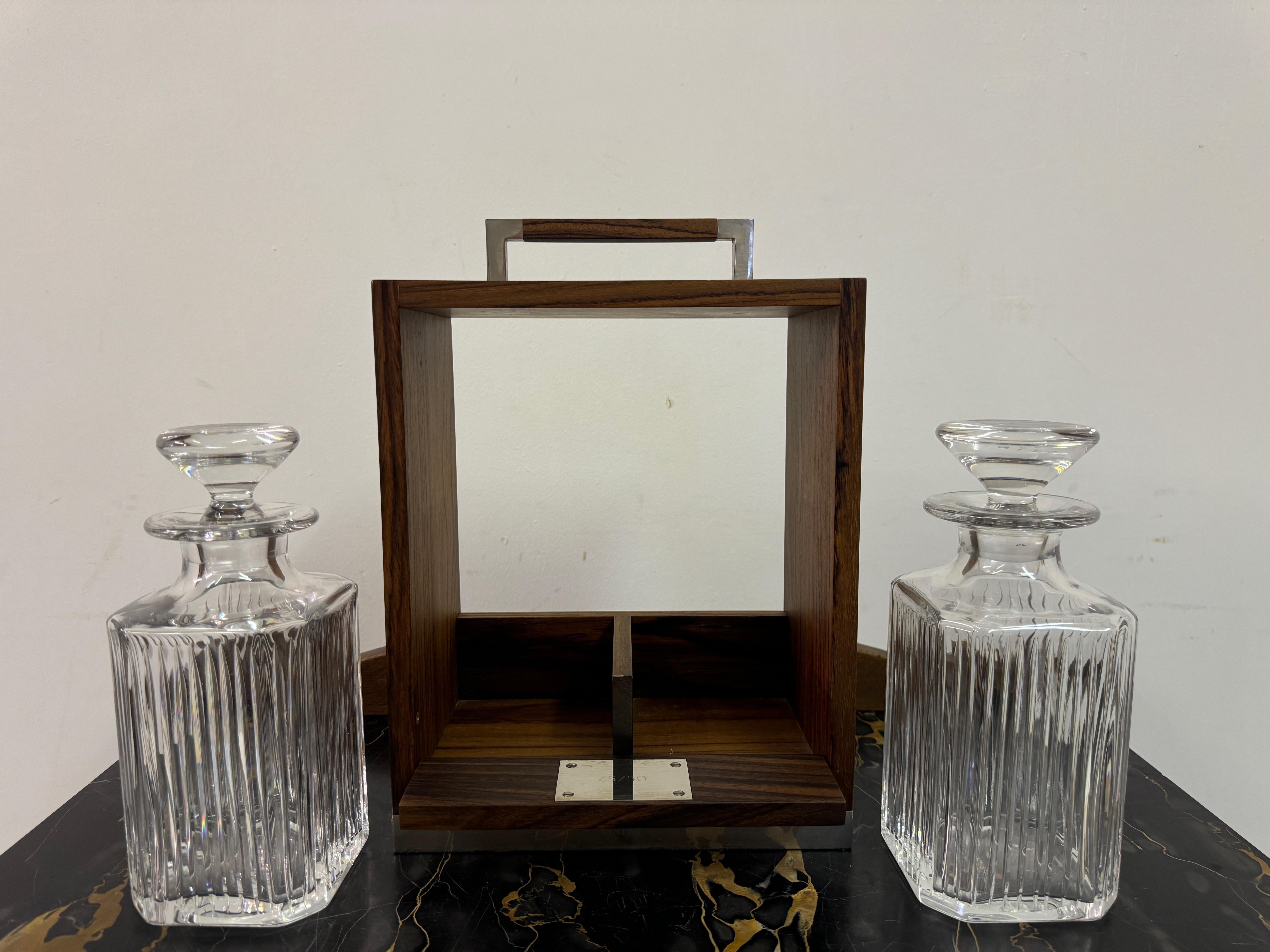 Double Tantalus with Lead Crystal Decanters by Linley 8