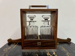 Decanter doppio Tantalus con cristallo al piombo di Linley