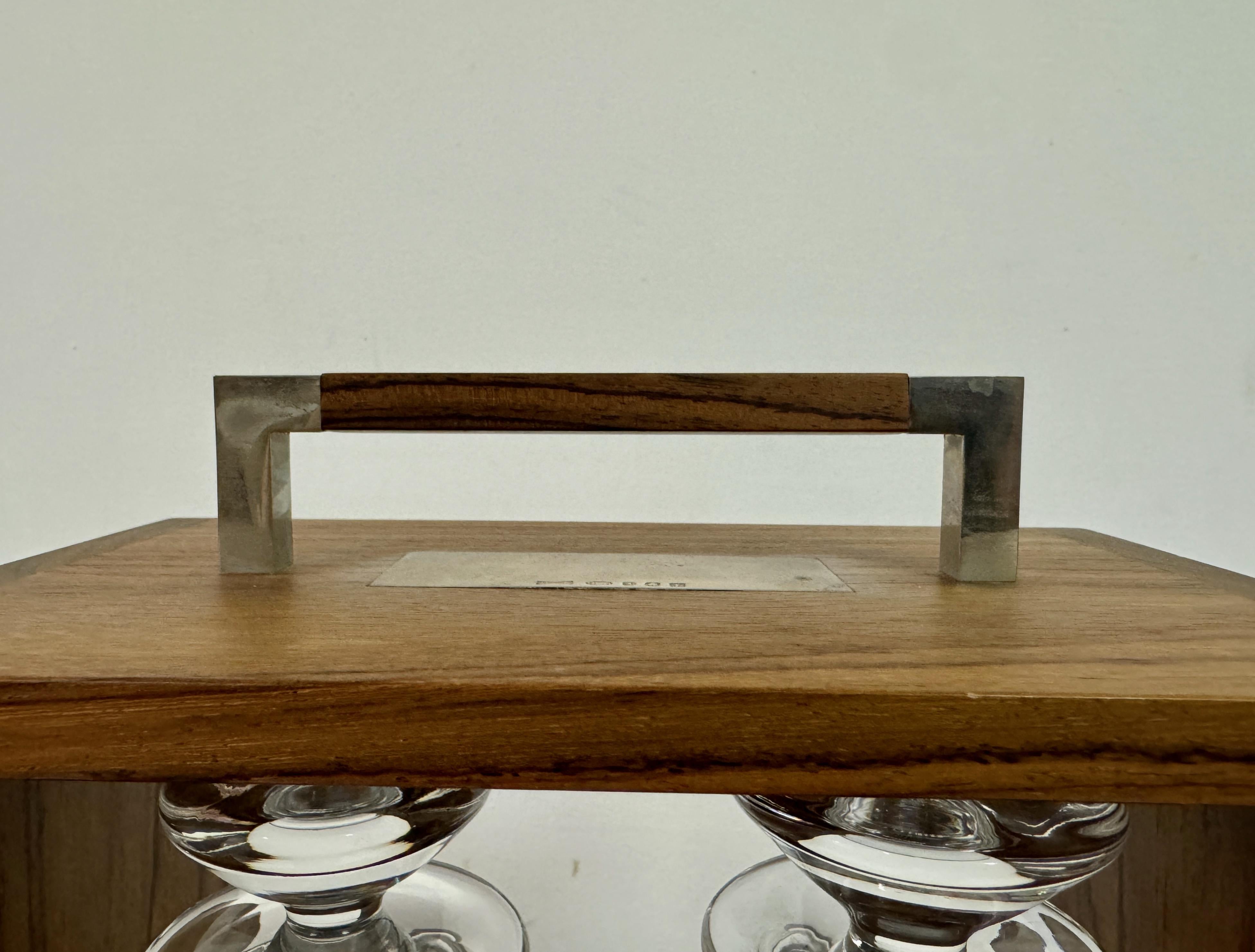 Double Tantalus with Lead Crystal Decanters by Linley In Good Condition In London, London