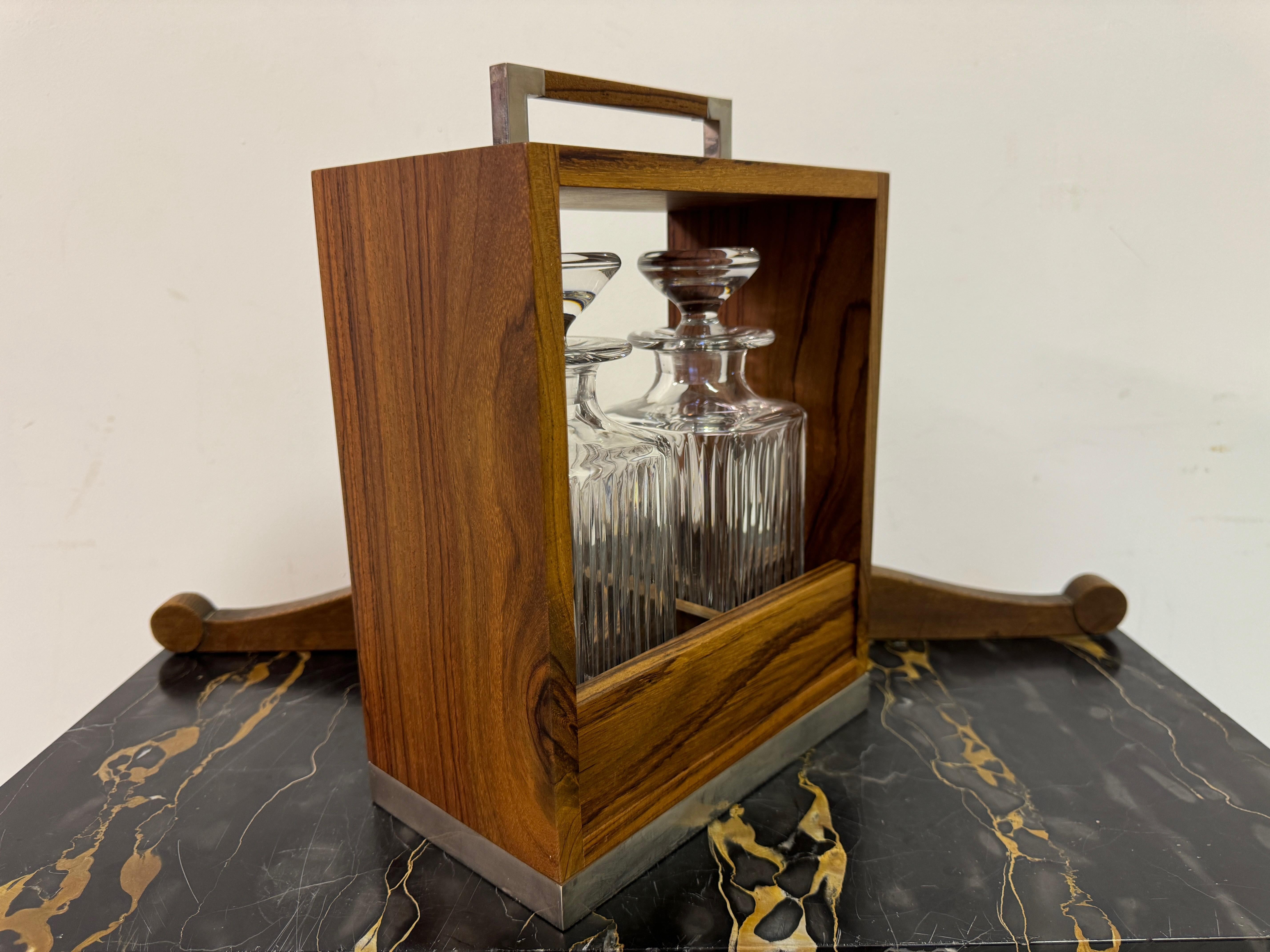 Double Tantalus with Lead Crystal Decanters by Linley 2