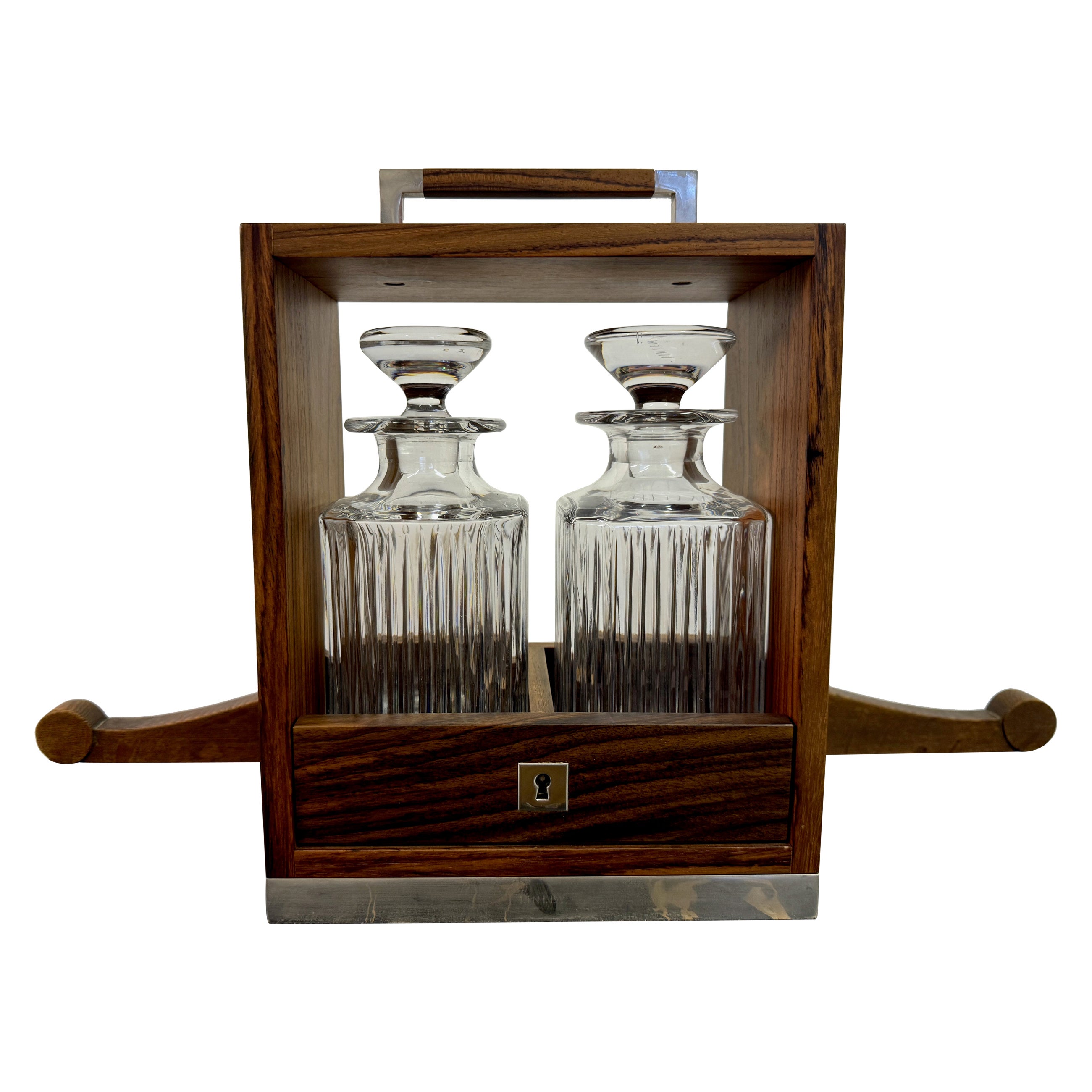 Double Tantalus with Lead Crystal Decanters by Linley