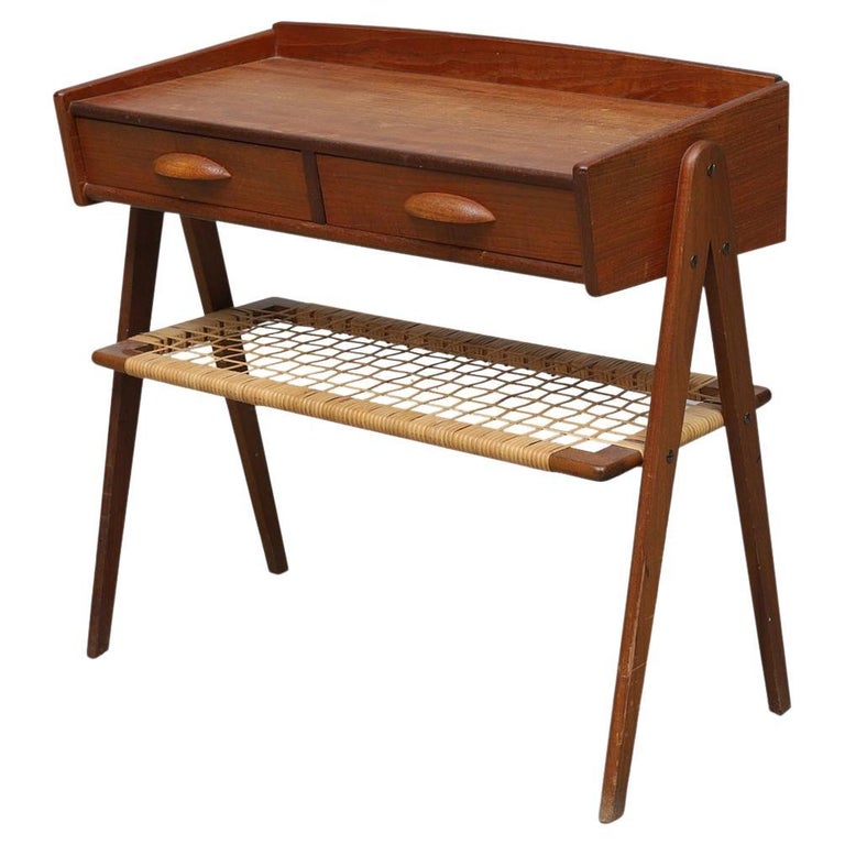 Double Teak + Cane Hall Chest by Søren Rasmussen For Sale at 1stDibs