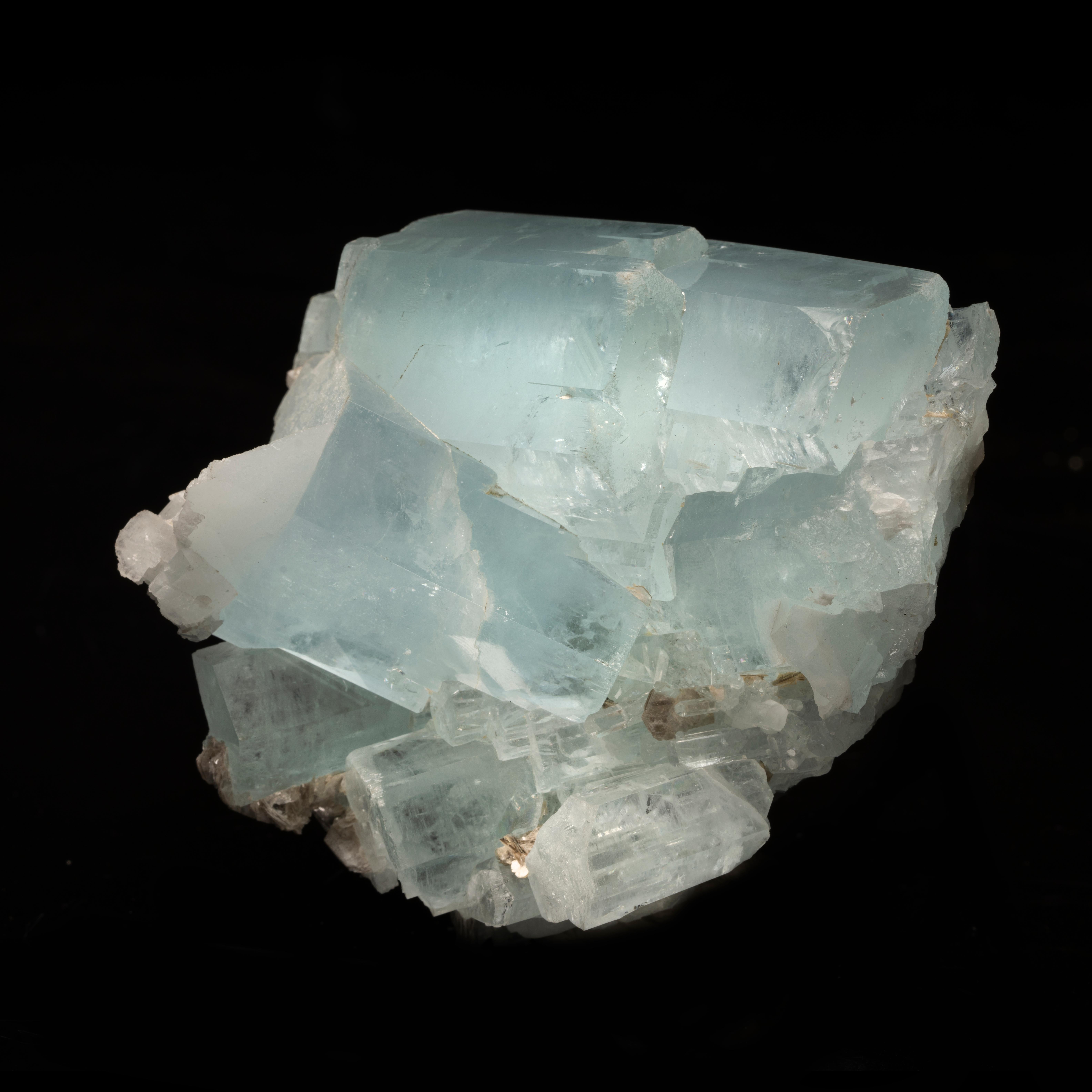 Pakistani Double Terminated Aquamarine Cluster with Muscovite For Sale