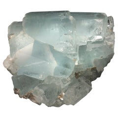 Double Terminated Aquamarine Cluster with Muscovite
