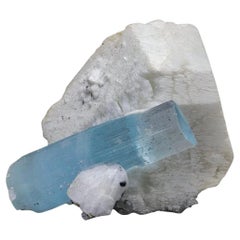 Double Terminated Aquamarine On Microcline Feldspar From Pakistan