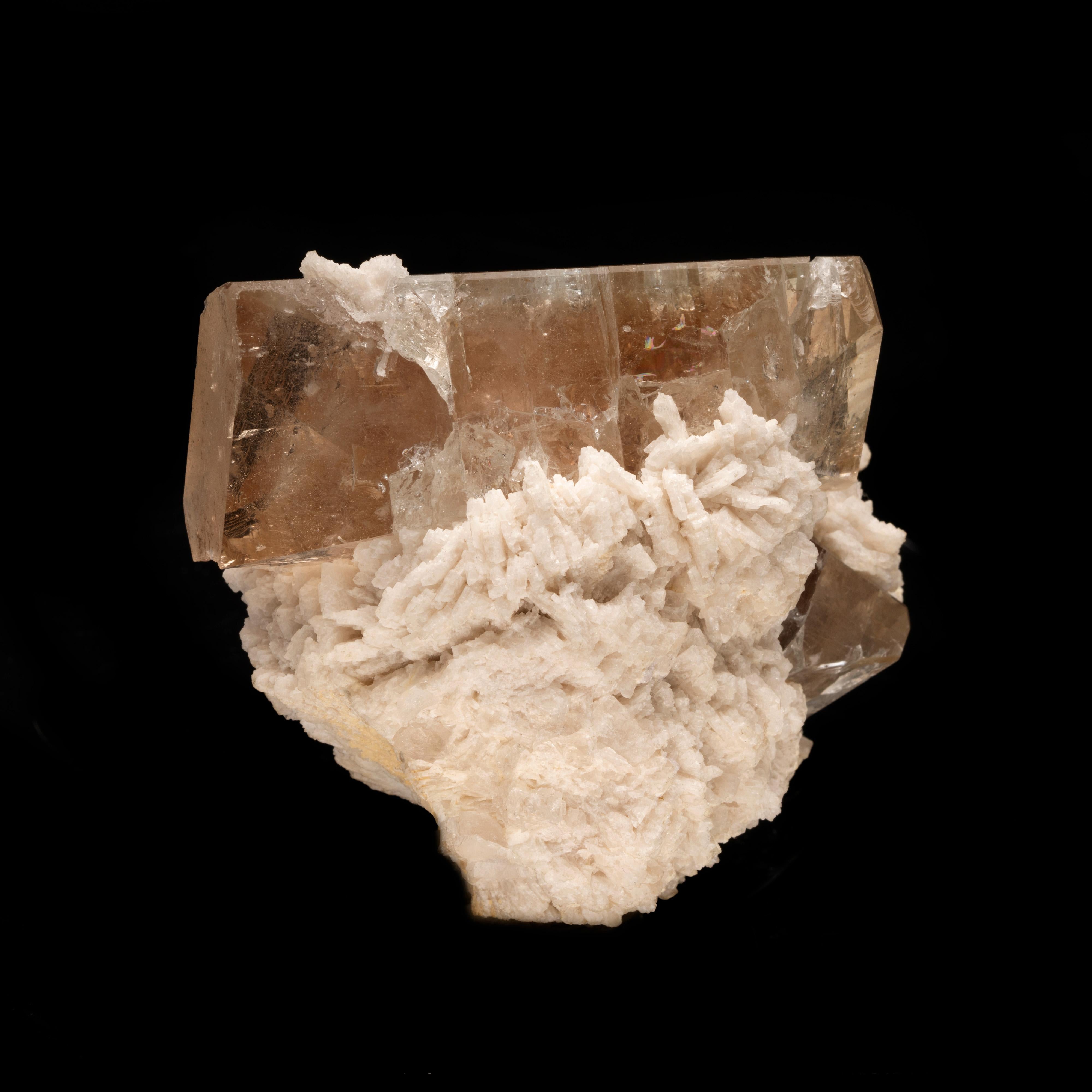 Pakistani Double Terminated Champagne Topaz on Albite From Pakistan For Sale