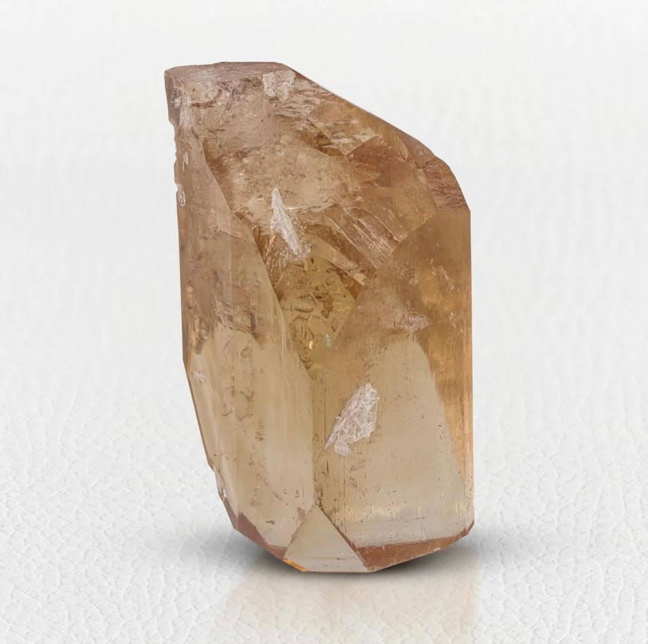 Product Information:

Specimen Name: Topaz crystal

Weight: 85 grams

Dimensions: H: 5.4 x W: 3 x D: 2.5 cm 

Treatment: None

Origin: Skardu District, Gilgit Baltistan Province, Pakistan

Description:

This exquisite double-terminated multi-faceted