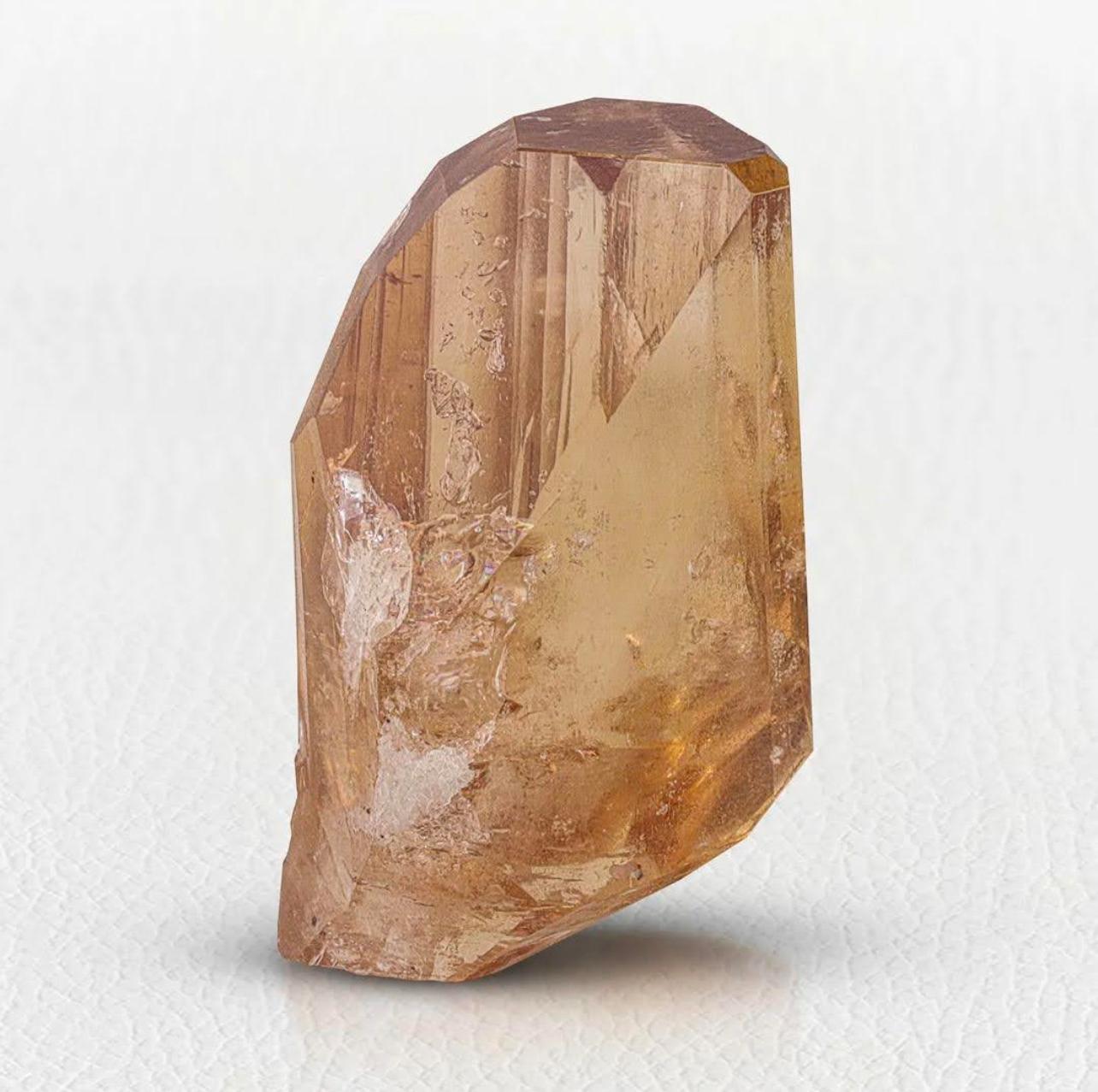 Modern Double Terminated Multi Faced Topaz Crystal With Transparency From Pakistan For Sale