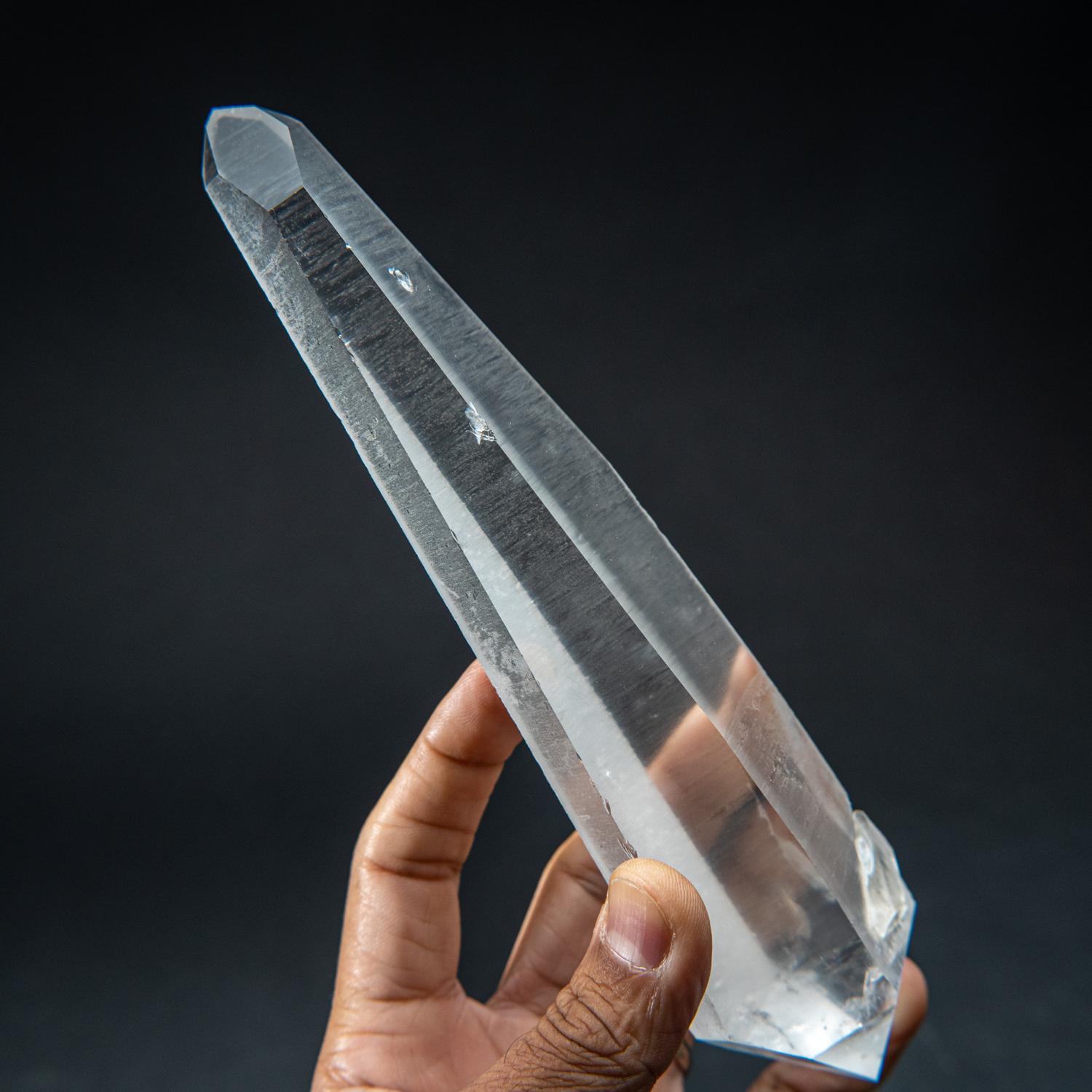 Double Terminated Natural Lemurian Quartz Crystal from Brazil (1.25 lbs) In New Condition In New York, NY