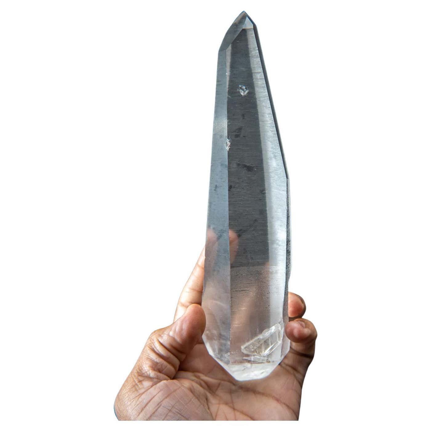 Termained Double Terminated Natural Lemurian Quartz Crystal from Brazil (1.25 lbs ...
