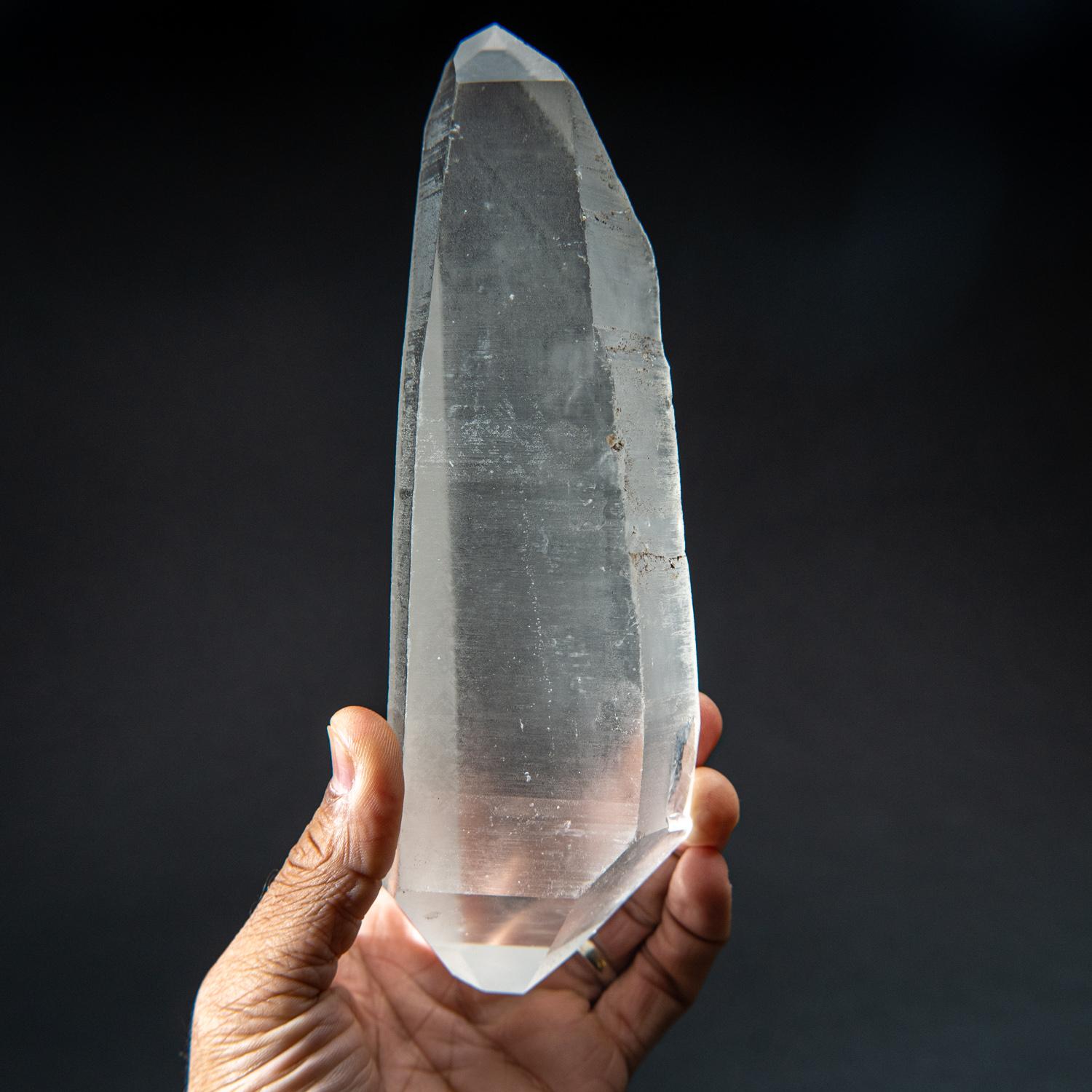 Brazilian Double Terminated Natural Lemurian Quartz Crystal from Brazil (1.75 lbs) For Sale