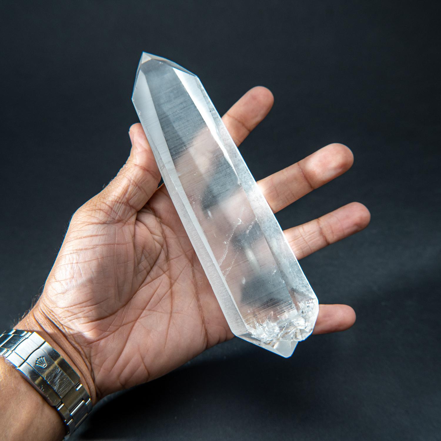 Double Terminated Natural Lemurian Quartz Crystal from Brazil (.85 lbs) 1