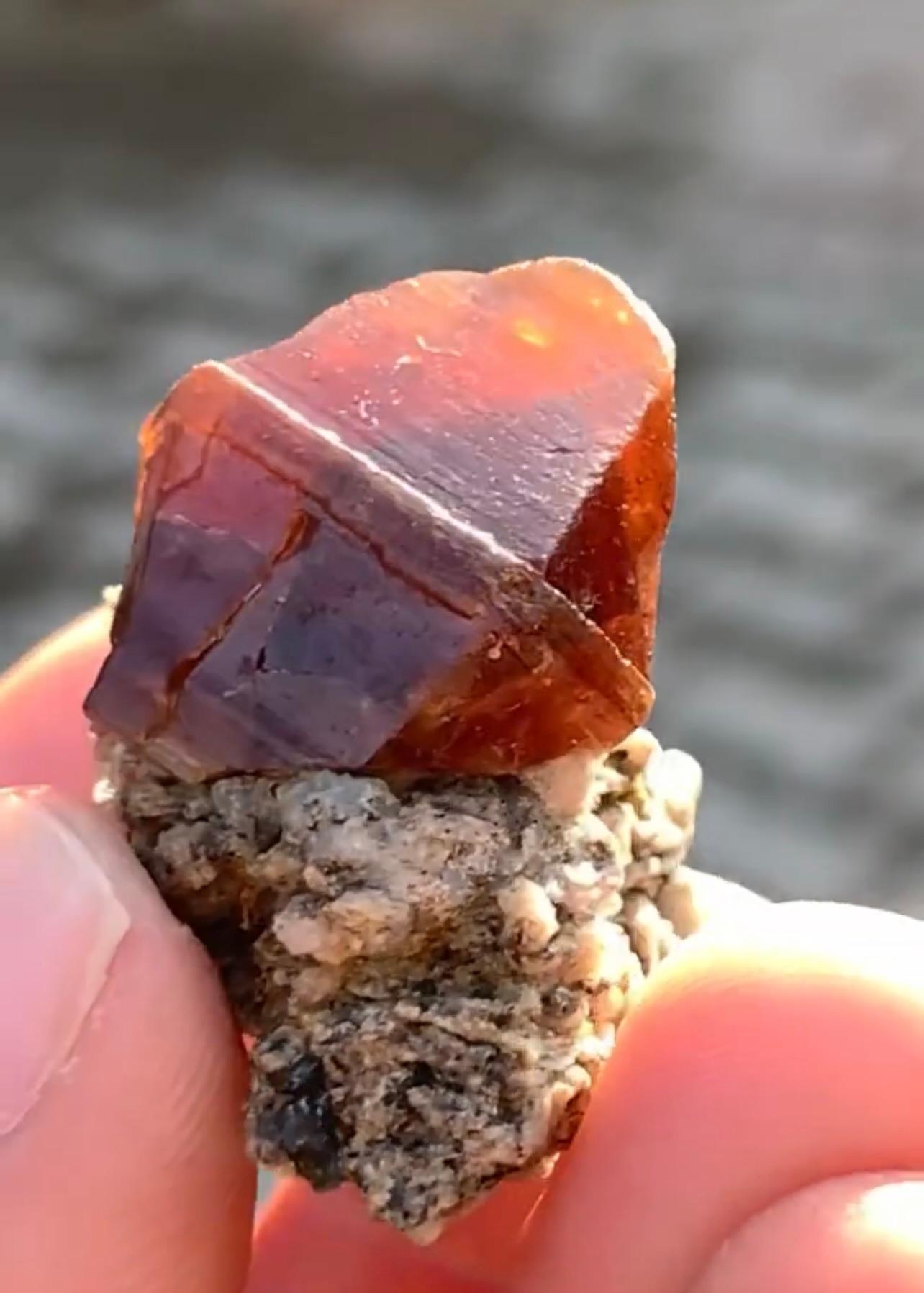 Contemporary Double Terminated Parisite Crystal With Ilmenite On Matrix From Pakistan For Sale