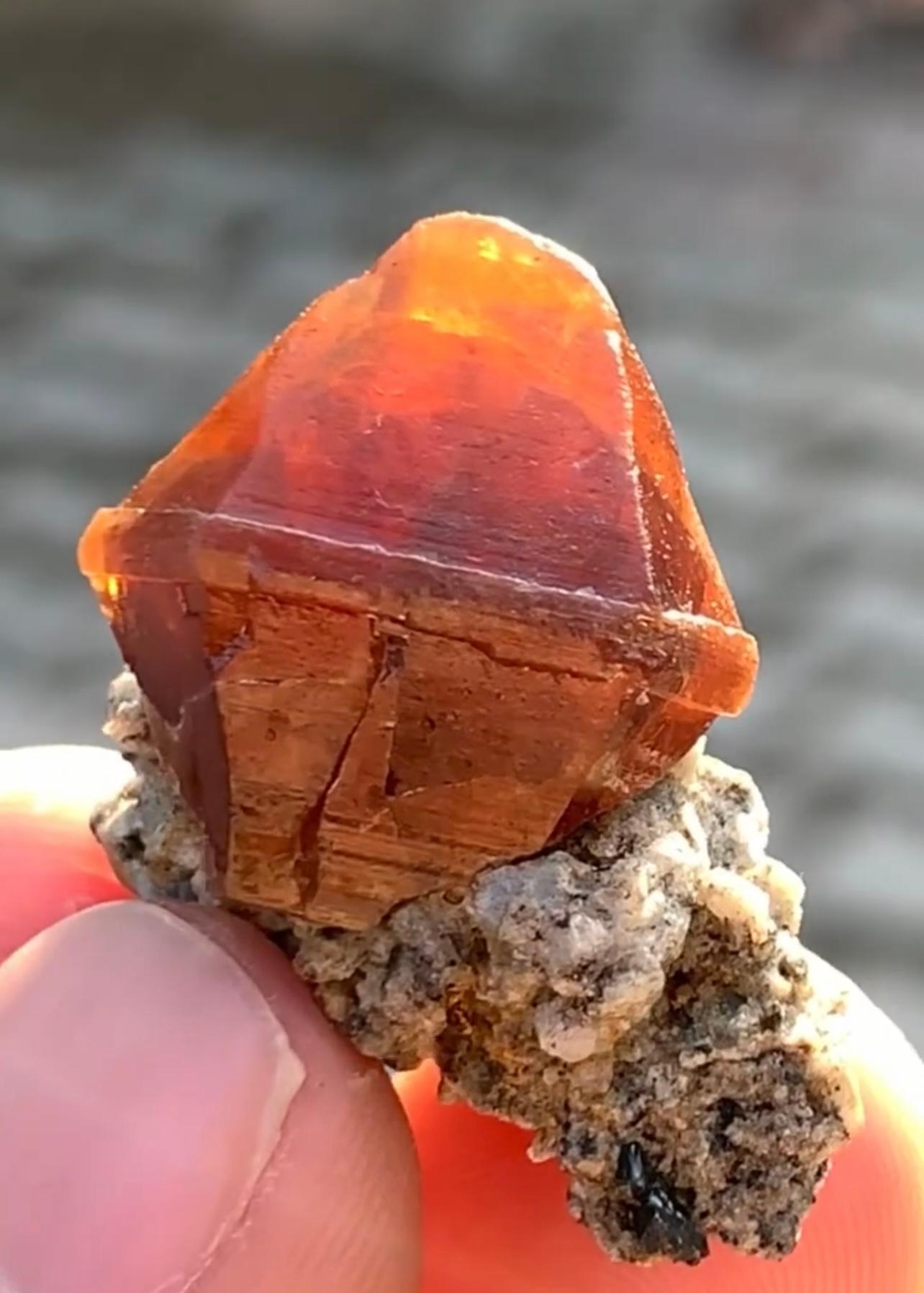 Double Terminated Parisite Crystal With Ilmenite On Matrix From Pakistan For Sale 1