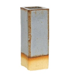 Double Tier Ceramic Hex Side Table in Rusty Blue Shino by BZIPPY