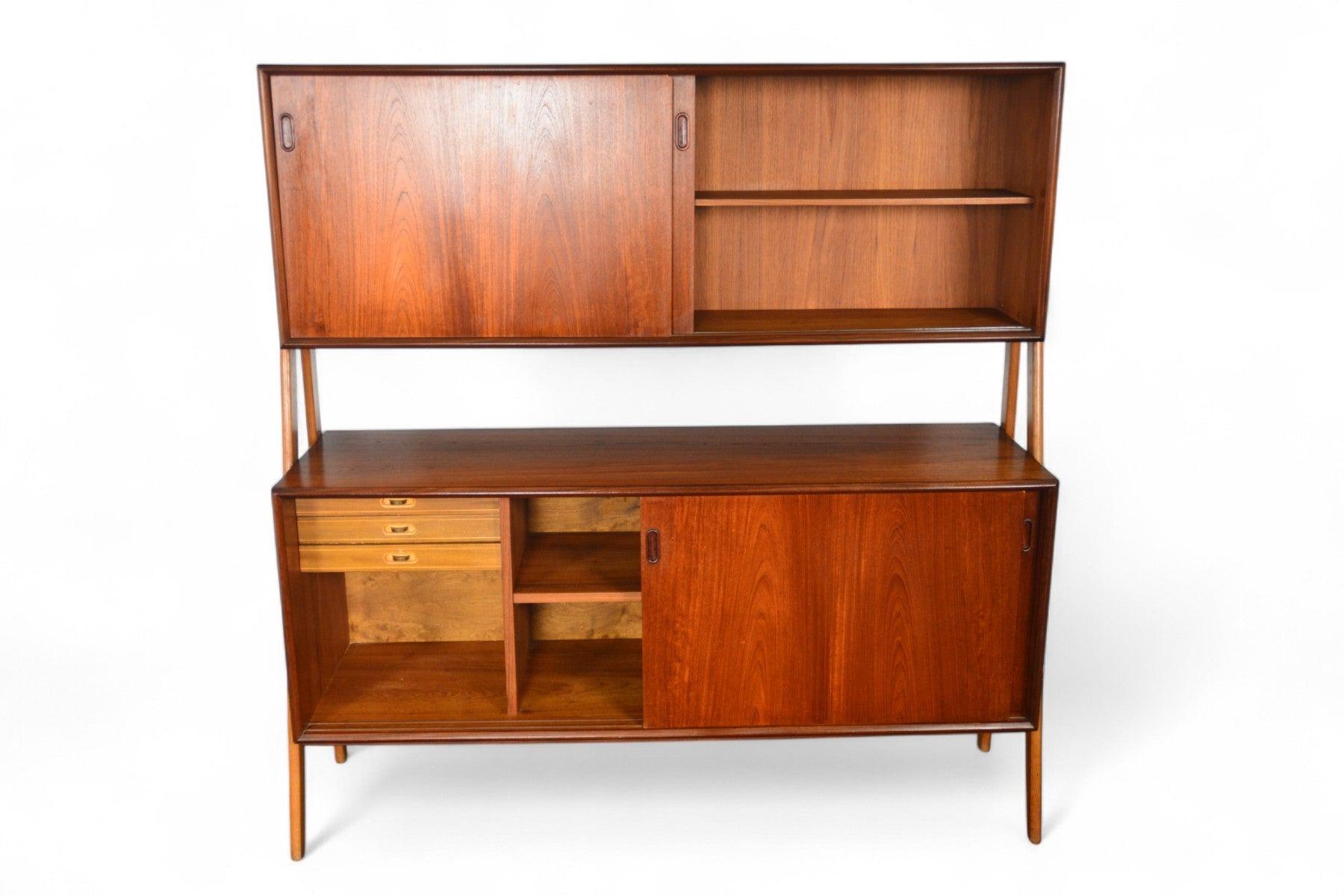 Credenza danese del metà secolo a due piani in Teak + Oak in vendita 3