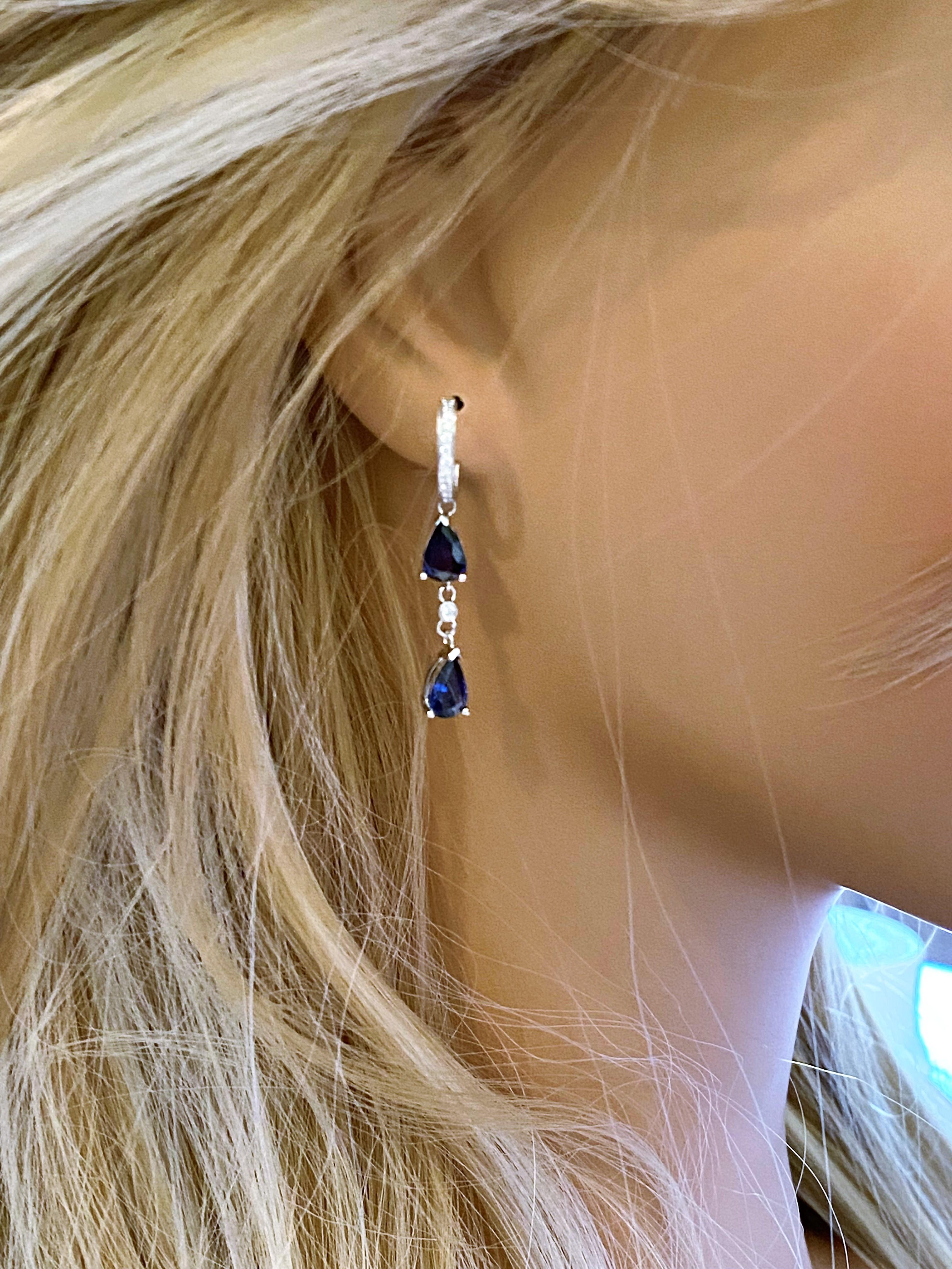 pear shaped sapphire earrings