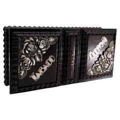 Double tobacco box in rosewood with tremolos and silver applications